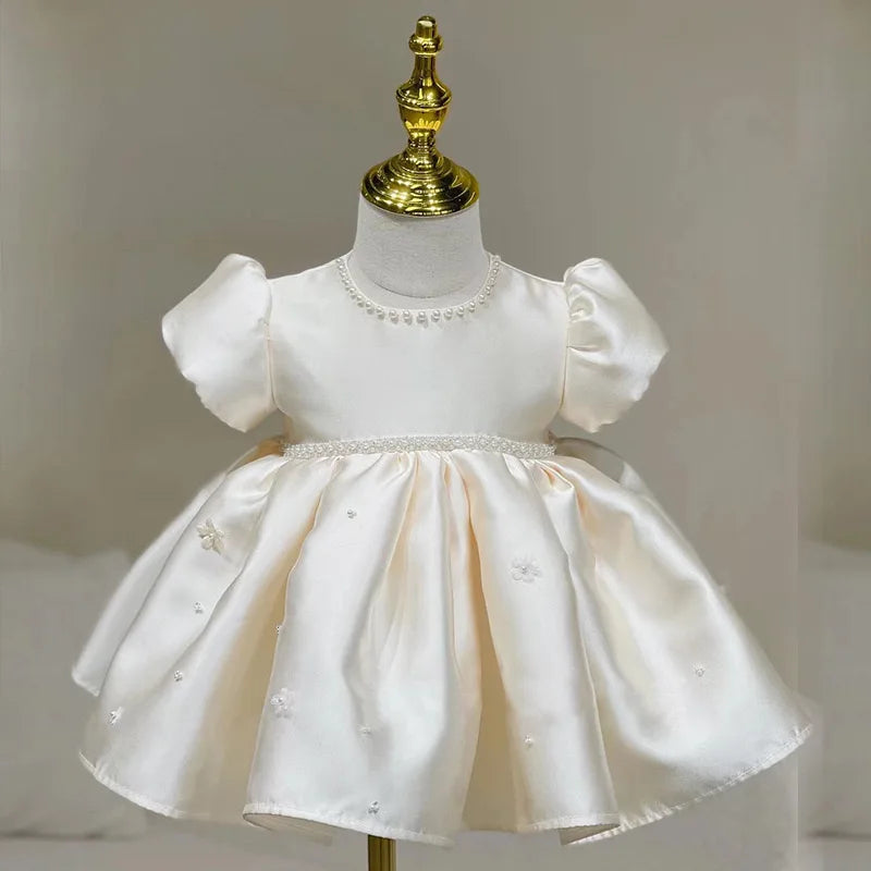 Classic Beading Princess Dresses For Kid Girls Birthday Party Infant Luxury Ball Gown Children Baptism Childen Formal Dresses
