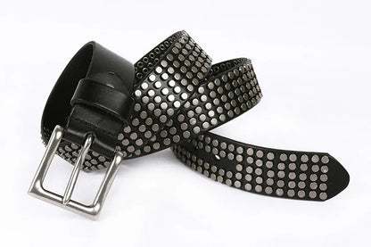 Top Heavy Metal Genuine Leather Belt Men Cowskin Cowboy Belt Ceinture Homme Punk Jeans Strap Wide Cinturon Mujer Waistband