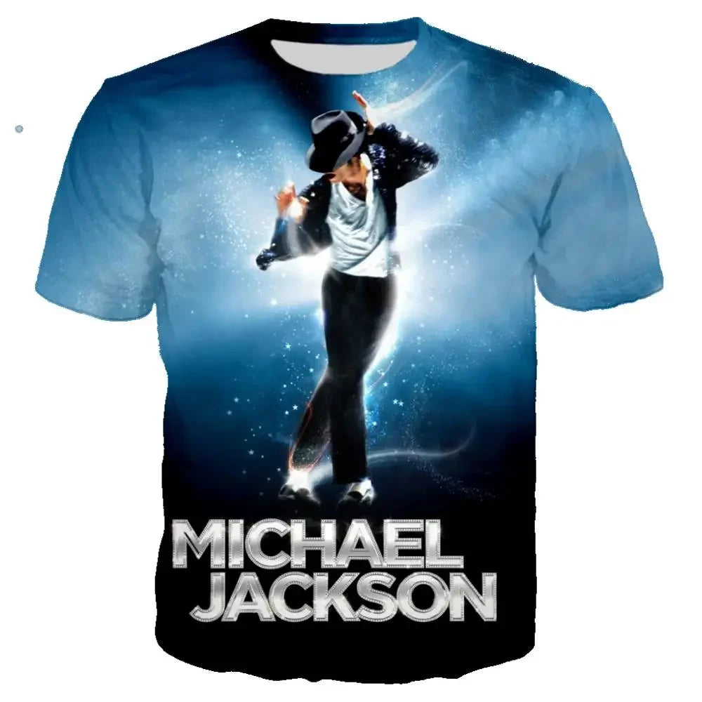 Michael Jackson Printed 3D T-shirt Unisex Summer Casual Streetwear Hip Hop Short Sleeve Fashion Harajuku Oversized Tops