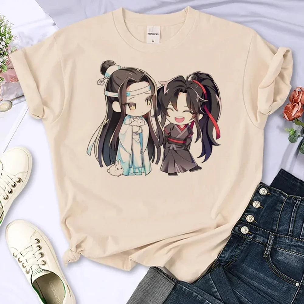 Mo Dao Zu Shi T-shirts Women Japanese Manga Summer Top Female Manga Clothing Personalized Loose Round Neck T Shirt Top