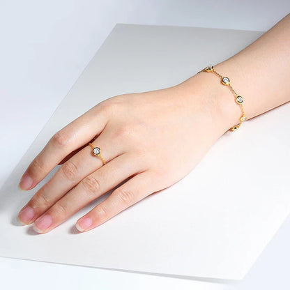 4mm Classic Bubble Moissanite Bracelet for Women 8 Stones Sparkling Lab Diamond Tennis Bracelet 925 Sterling Silver