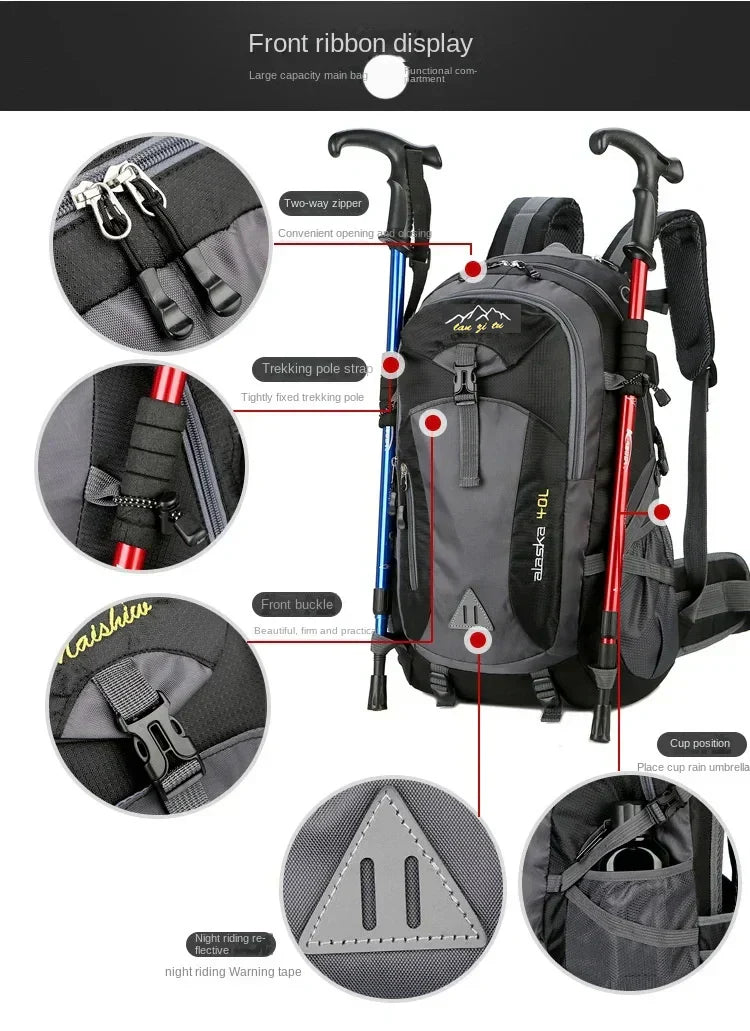 New Men Backpack Nylon Waterproof Casual Outdoor Travel Backpack Ladies Hiking Camping Mountaineering Bag Youth Sports Bags