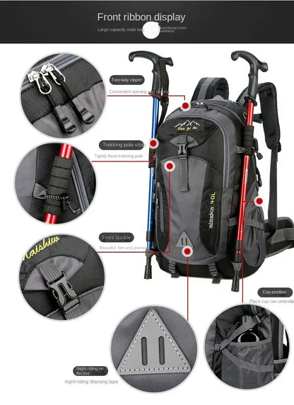 New Men Backpack Nylon Waterproof Casual Outdoor Travel Backpack Ladies Hiking Camping Mountaineering Bag Youth Sports Bags