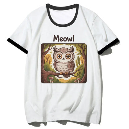 Meowl t-shirt girl 2000s Digital Retro korean clothes Classic Gothic shirt 2000s hip hop Graphic Grunge Pop Culture aesthetic