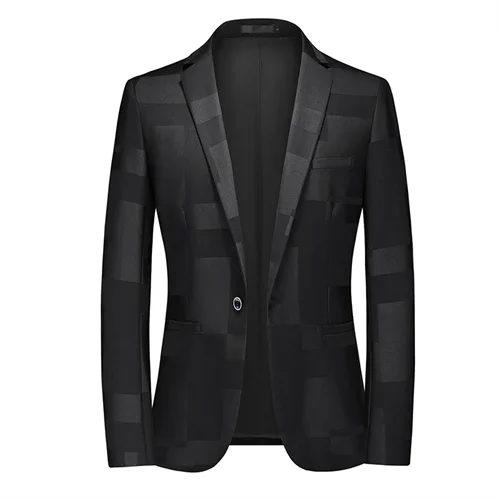 2026 New Men Business Social Suit Jacket Summer Male Single Breasted Thin Dress Male Jacquard Blazers Coats