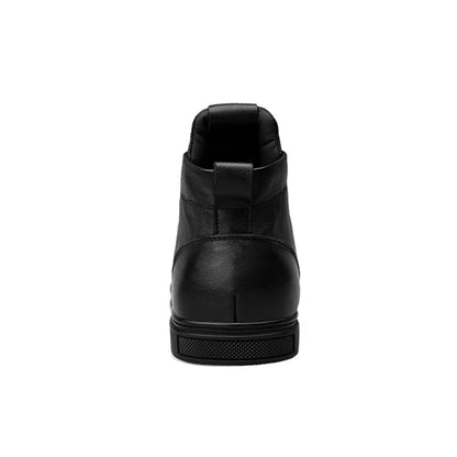 Winter Genuine Leather Boots Men Ankle Casual High Top Skateboarding Shoes Cow Leather Big Size 47 48