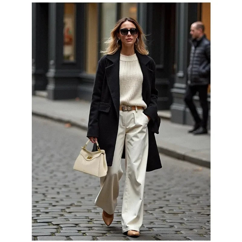 Lucia Elegant Buckle Genuine Leather Handbag for Women, Urban Casual Commuter Shoulder and Crossbody Bag