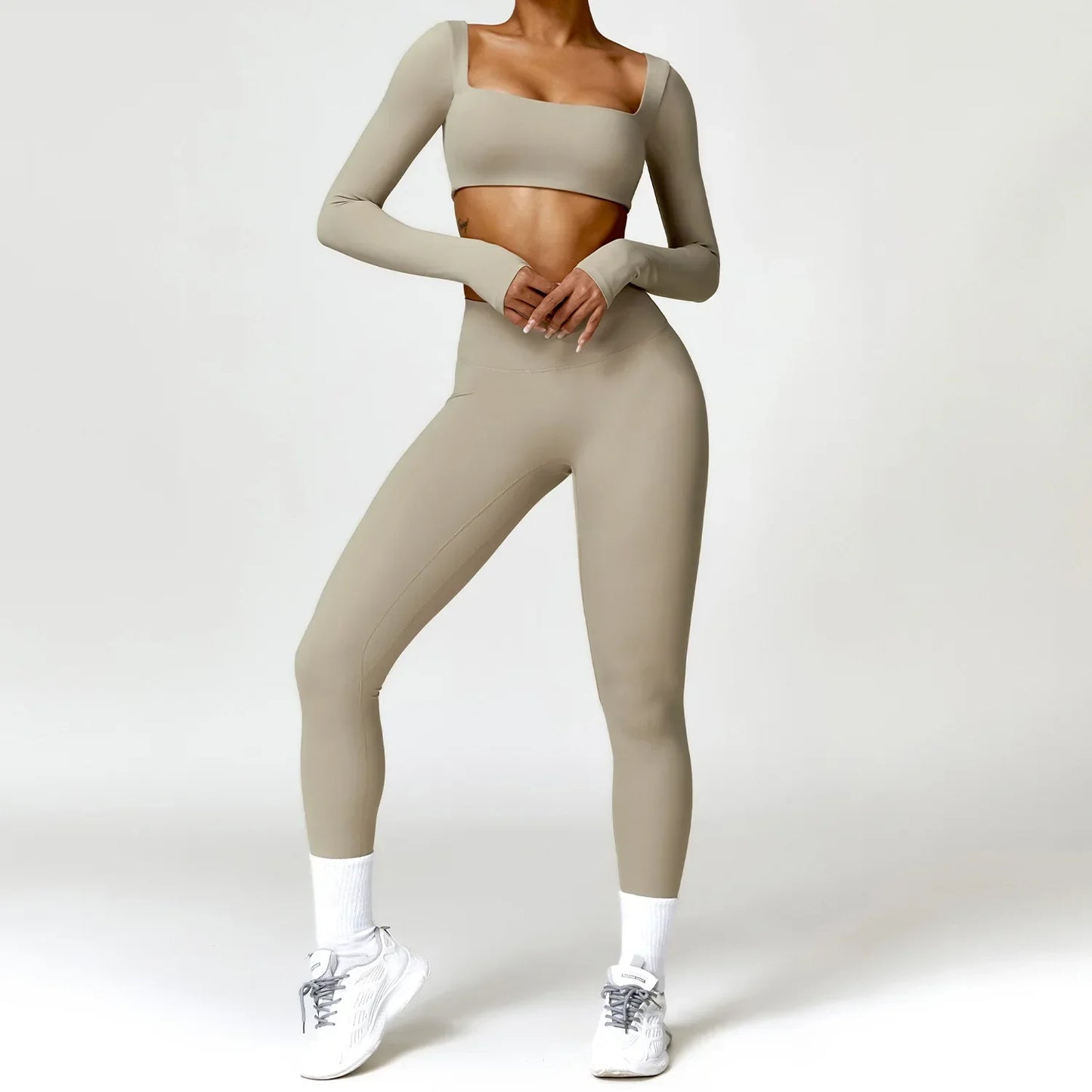 Summer 2PCS Yoga Suit Sports Set Women Quick-Dry Gym Set Women Tracksuit Running Workout Long Sleeve Sports Shirt Yoga Clothing