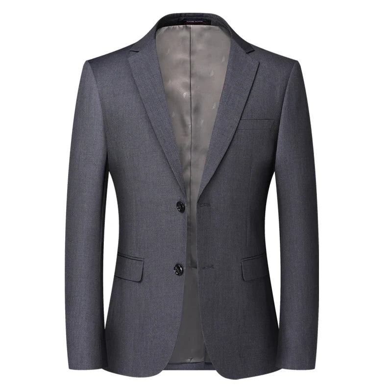 Blazer New Men's Fashion Business Solid Color British Style Professional Work Groom Wedding Dress Best Man Blazer Jacket