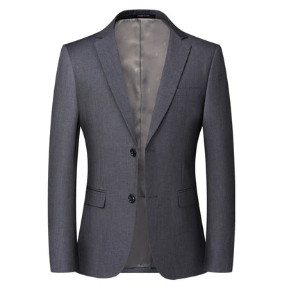 Blazer New Men's Fashion Business Solid Color British Style Professional Work Groom Wedding Dress Best Man Blazer Jacket