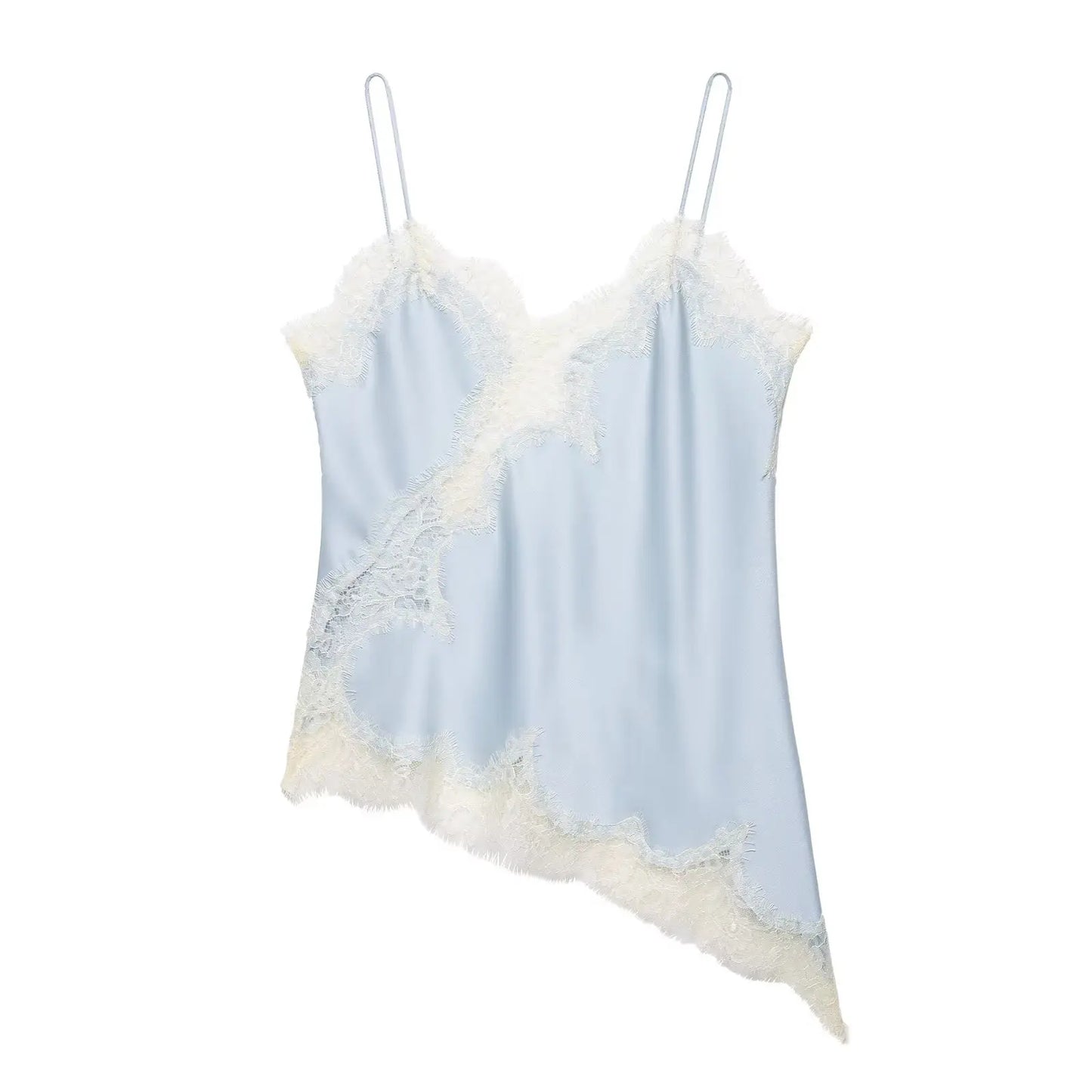 Sexy Women Asymmetrical Lace Slip Tops Summer Female Backless Sleeveless Off Shoulder Underwear Tanks Elegant Beach Camisole