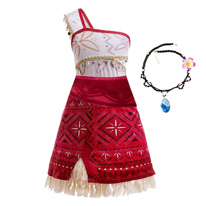 New Movie Moana 2 Girl Dress 2026 Halloween Party Ocean Adventure Costume Princess Clothes Children Vaiana Outfit Dress