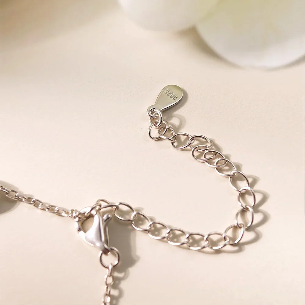 0.5CT Oval/Pear Cut Full Moissanite Bracelets 15+5cm S925 Silver Plated 18K Gold Wrist Chain for Women Fine Jewelry Gift