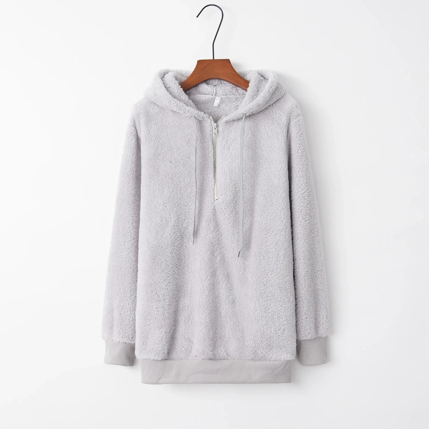 Fashion Trend Long-sleeved Hooded Solid Color, Women's Sweater Coat