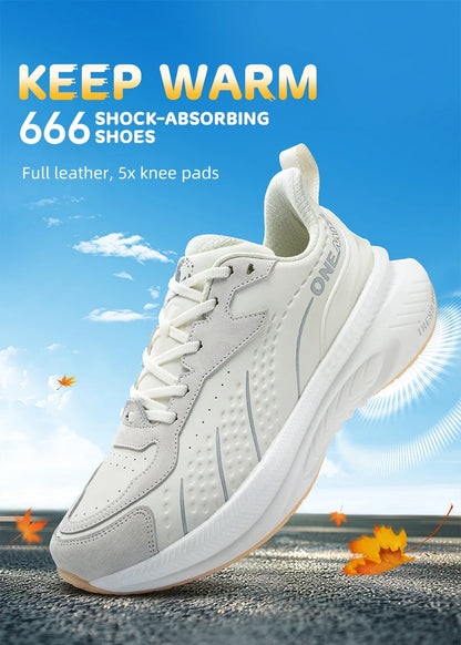 2025 Winter Training Running Shoes for Men Sport Shoes Leather Warm Wear-resistant Female Jogging Shoes Walking Sneakers