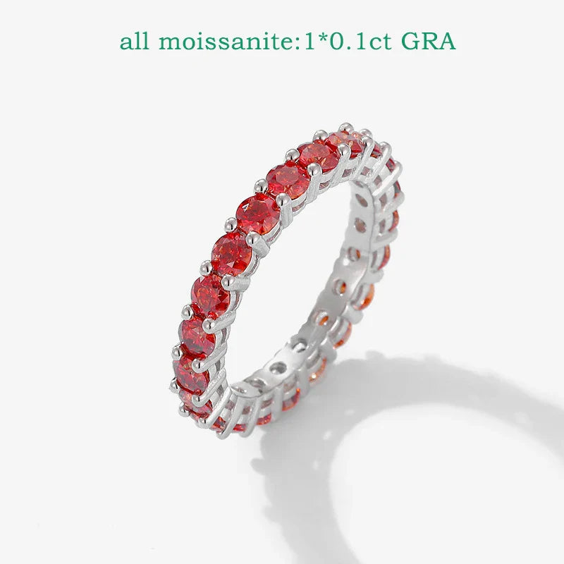 3mm Certified Moissanite Rings for Women Full Diamond Sparkling Bride Jewelry Wholesale 100% 925 Sterling Silver 9 Color