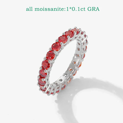 3mm Certified Moissanite Rings for Women Full Diamond Sparkling Bride Jewelry Wholesale 100% 925 Sterling Silver 9 Color