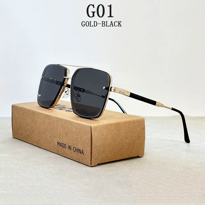 Square Sunglasses For Men 2024 Vintage Fashion Glasses Luxury Retro Sunglasses Women Trendy Vacation Shades Gafas De Sol Hombre