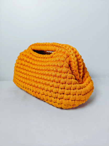 Yingzi Small Crochet Cluth Bag with Handle Handmade Evening Bag Makeup Bag
