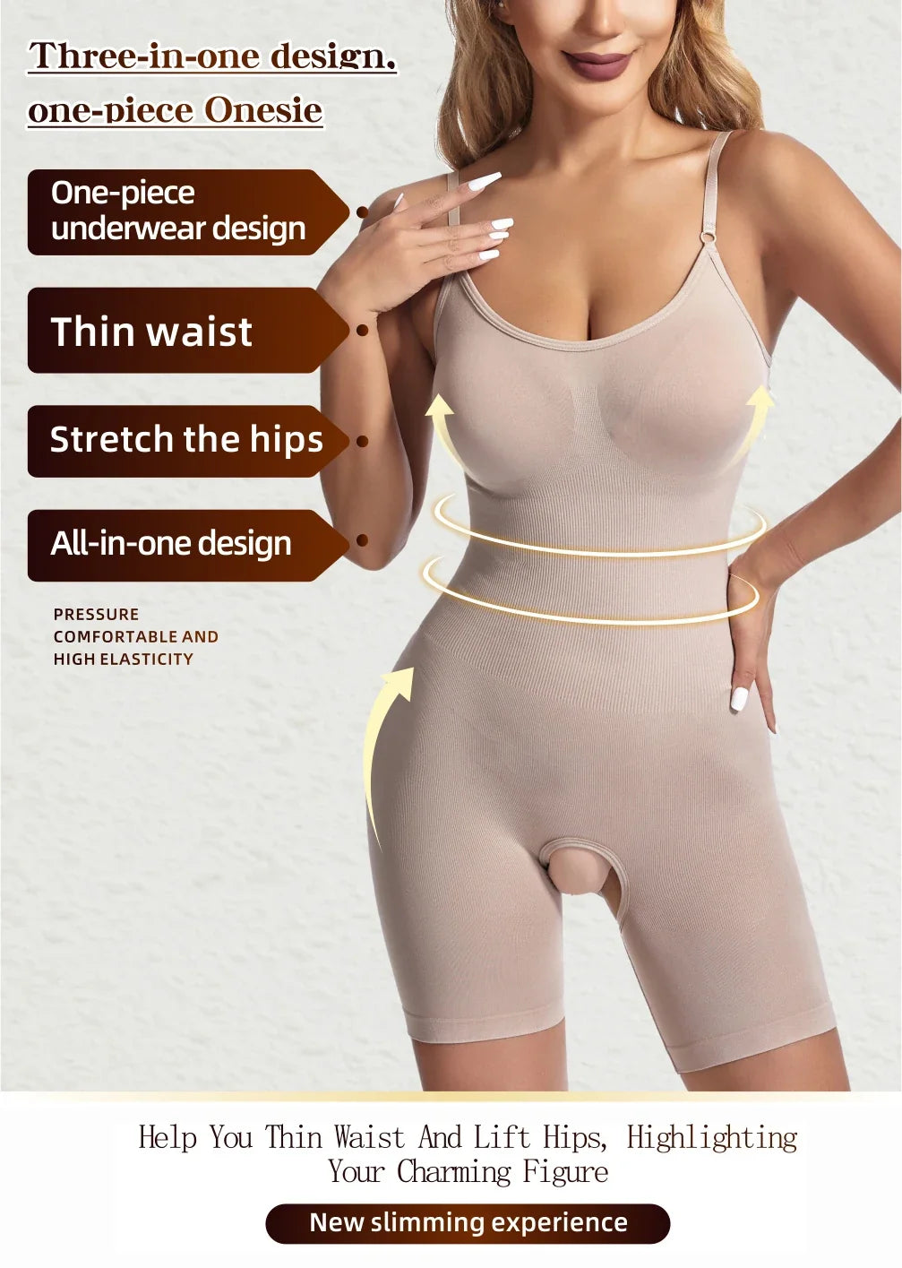 Bodysuit Shapewear Women Open Crotch Tummy Control Full Body Shaper Seamless Slimming Sheath Butt Lifter Abdomen Shapers Corset