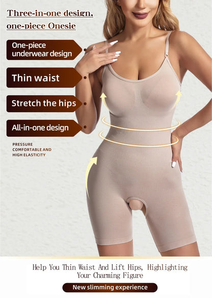 Bodysuit Shapewear Women Open Crotch Tummy Control Full Body Shaper Seamless Slimming Sheath Butt Lifter Abdomen Shapers Corset