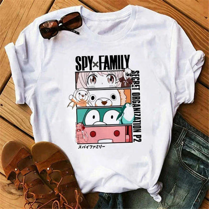 Anime Spy X Family T shirt Wommen Japanese Harajuku Fashion Short Sleeve T-shirts Summer Tops Kawaii O-Neck Women's T-shirt Top