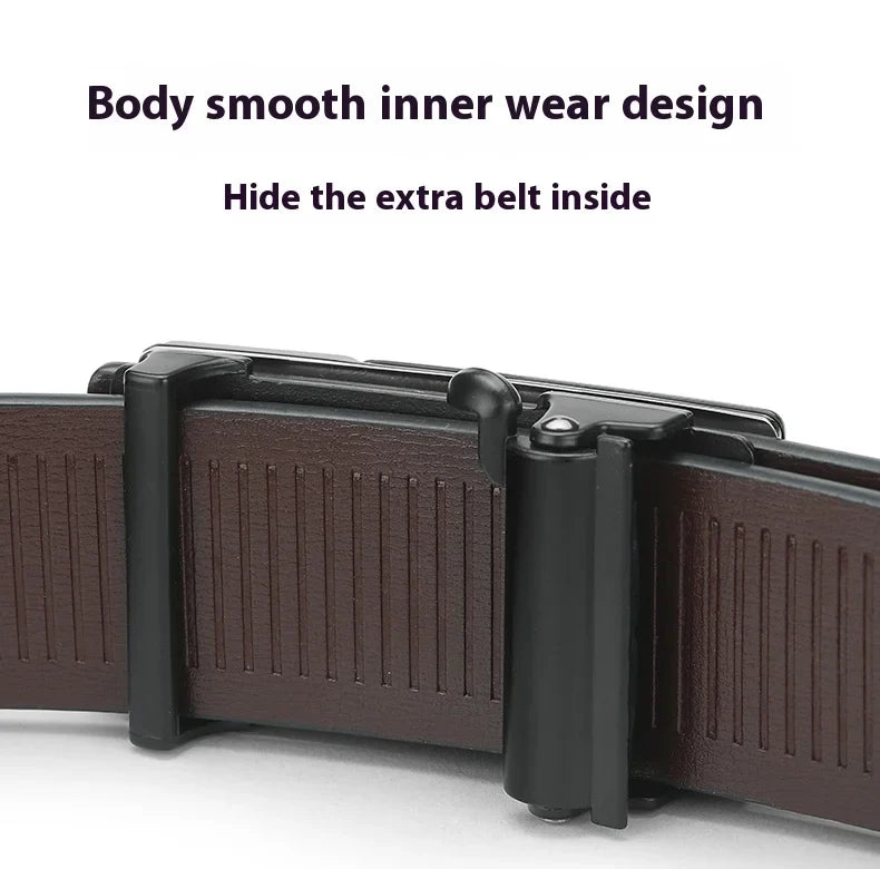 Black Belt Men, Genuine Leather Dress Designer Belts for men, Fashion Slide Ratchet Click Casual Mens Belt for Jeans
