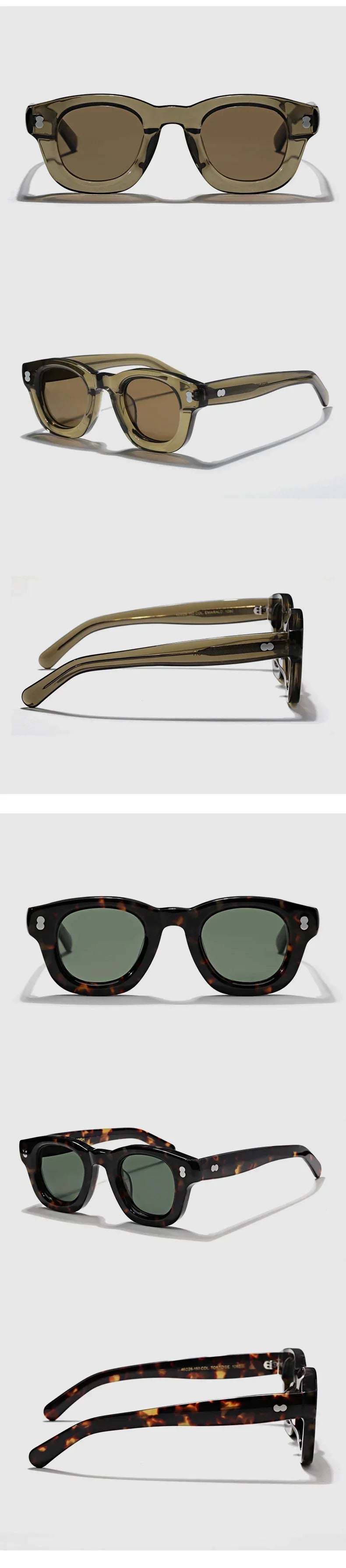 Tortoiseshell Round Frame Handmade Sunglasses Designer Men SSCOT Acetate Women's Beach Sun UV400 Sunglasses Can Be Carved