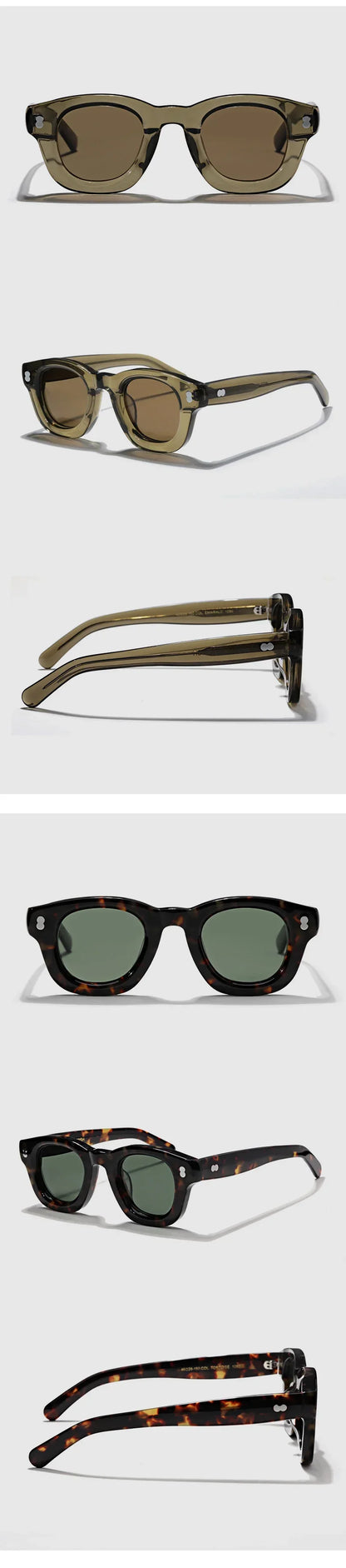 Tortoiseshell Round Frame Handmade Sunglasses Designer Men SSCOT Acetate Women's Beach Sun UV400 Sunglasses Can Be Carved