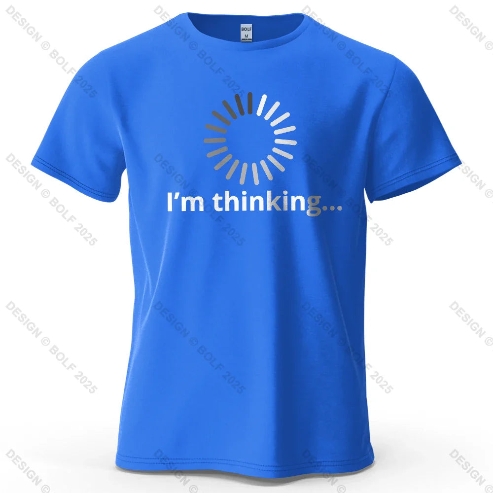I'm Thinking Creative Printed Men's T-Shirt 100% Cotton Oversized Daily Graphic Tees for Women Tops Tees Casual Streetwear