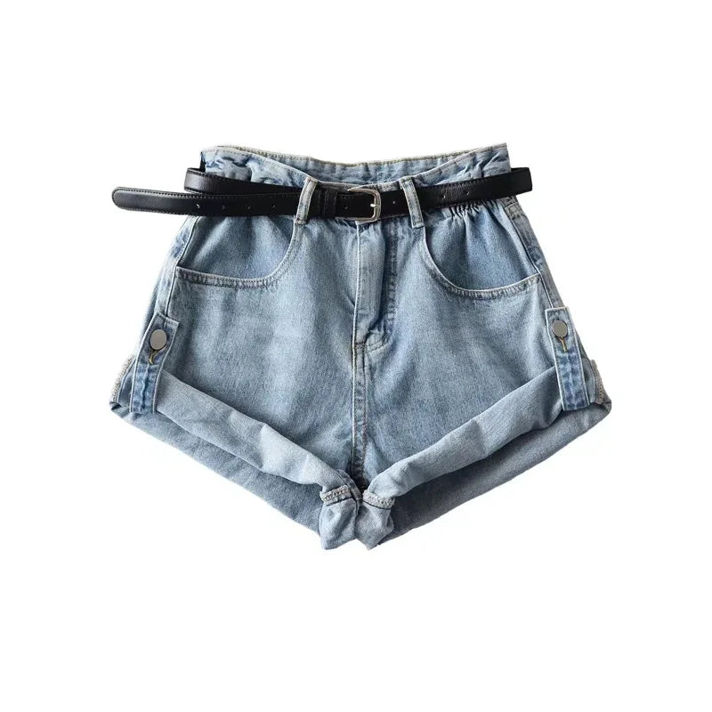Shorts Basics Denims Women Jean High Waist Sexy Jeans Casual Buttons Pockets 2024 Summer Short Femme Denim Wide Leg Pants
