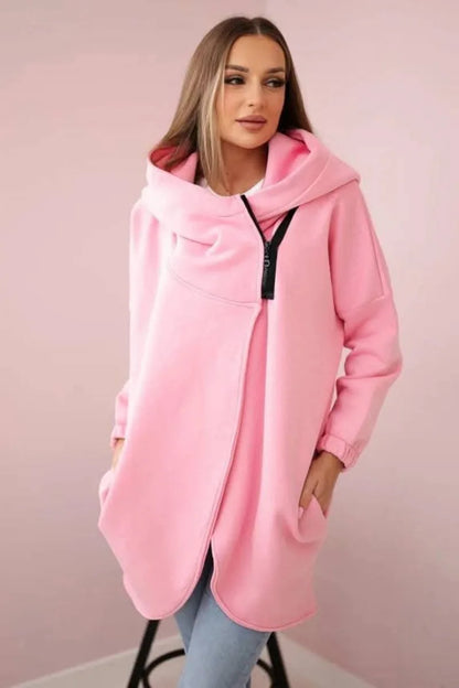 2025 Autumn and Winter Fashion New Women's Sports Loose Velvet Hoodie Zipper Long Sleeve Warm and Cold Proof Hoodie Coat
