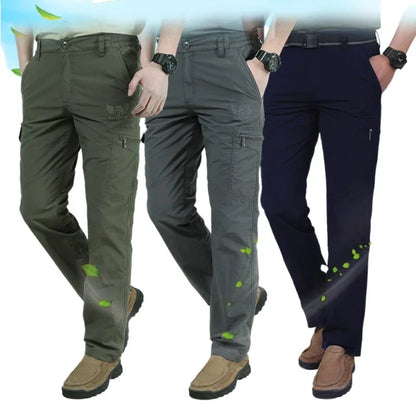 Men's Summer Thin Quick Dry Tactical Cargo Pants Army Outdoor Camping Hiking Pants Casual Trousers Male Sports Fishing Pants