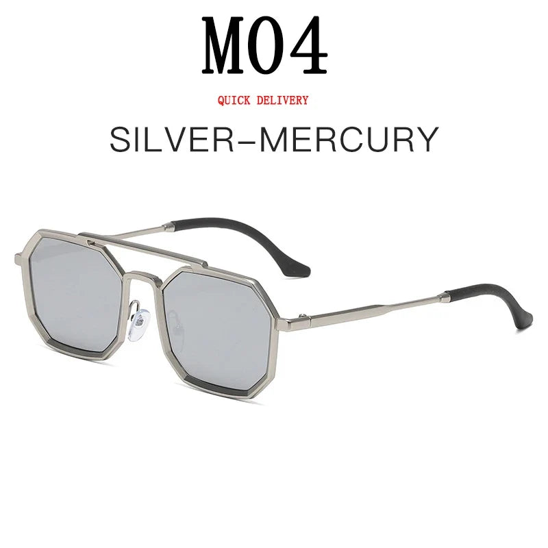 Metal Sunglasses For Men Vintage Square Sunglasses Women Trendy Luxe Fashion Sun Glasses Steampunk Shades Gafas De Sol Hombre