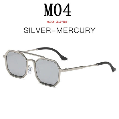 Metal Sunglasses For Men Vintage Square Sunglasses Women Trendy Luxe Fashion Sun Glasses Steampunk Shades Gafas De Sol Hombre