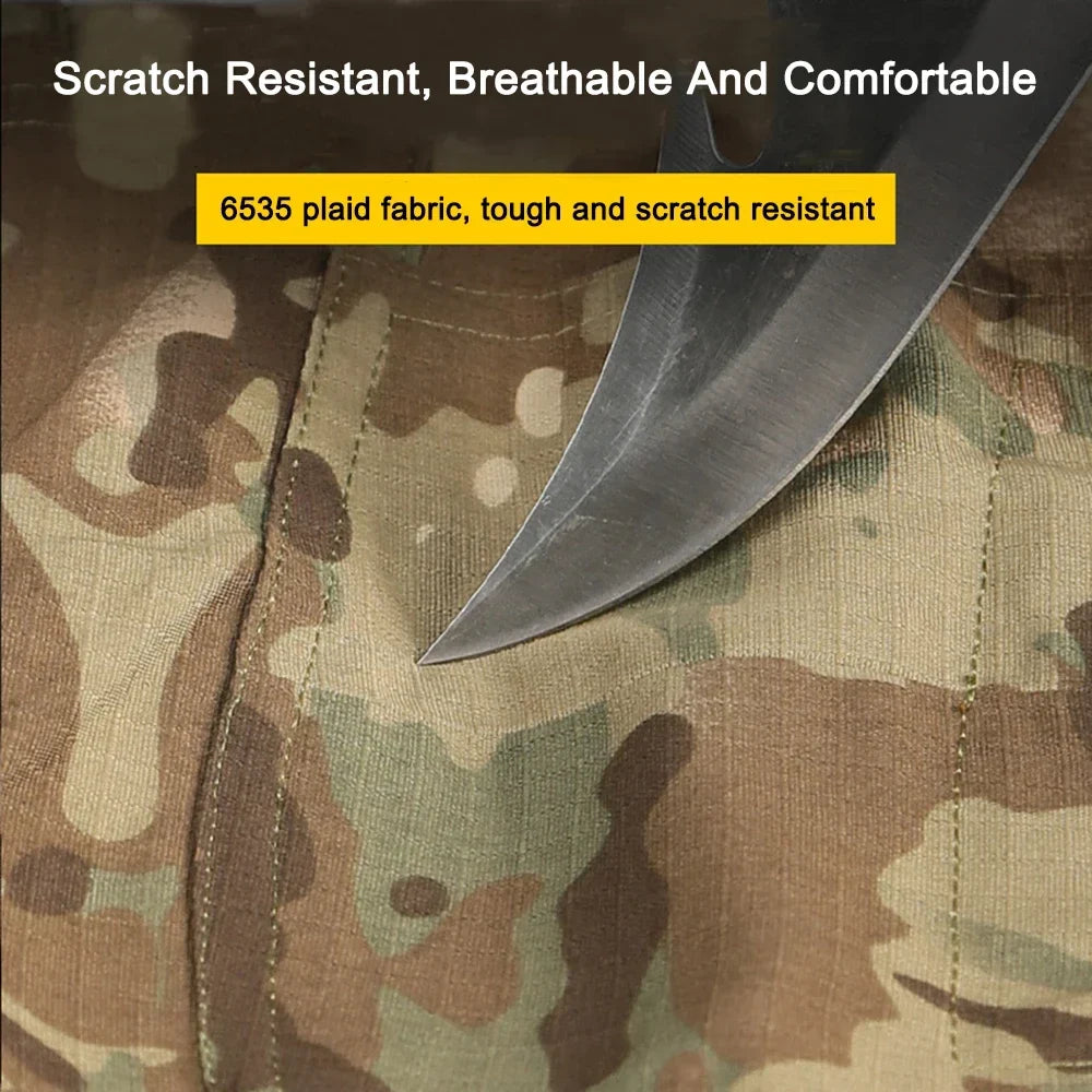 Men Combat Pants With Knee Pads Tactical Cargo Sport Trousers Camouflage Multicam Trekking Hunting Clothes( Not knee pads)
