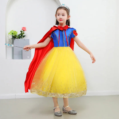 Girls Snow White Dress Kids Princess Dress Up Costumes Toddler Snow White And Huntsman Fancy Clothing Christmas Party Outfits