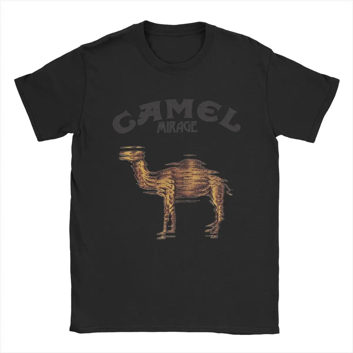 Camel Mirage Band T Shirt Men's Pure Cotton Novelty T-Shirts Crew Neck Tees Short Sleeve Tops 4XL 5XL