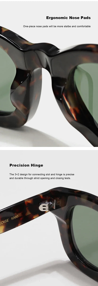 Tortoiseshell Round Frame Handmade Sunglasses Designer Men SSCOT Acetate Women's Beach Sun UV400 Sunglasses Can Be Carved