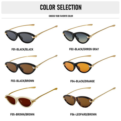 Vacation Cat Eye Sunglasses Women Trendy 2026 UV400 Protection Fashion Glasses Luxury Lentes De Sol Mujer Lunette Soleil Femme