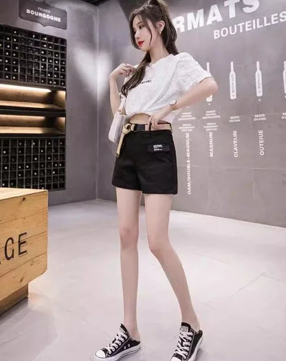High Waist Shorts for Women Korean Style Cotton Short Pants Woman Design Trend 2025 Fashion Clothing XL Outfits Youthful Jorts