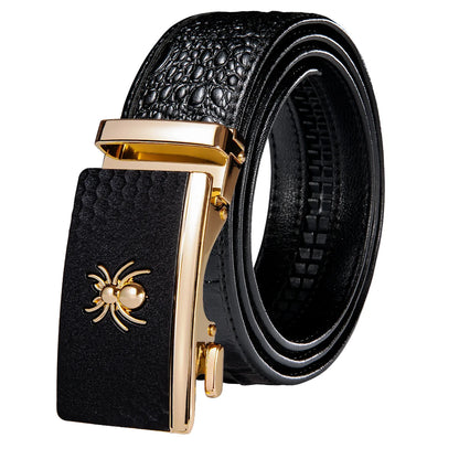 Crocodile Designer Luxury Genuine Leather Belts for Men Casual Jeans Belt Strap Gold Automatic Buckle Black Belt PD-2036