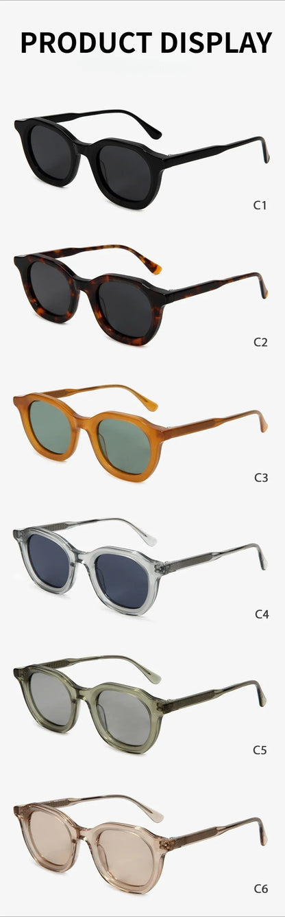 2026 New Fashion Handmade Acetate Polarized Sunglasses Women Portable Sun Glasses Men Narrow Edge Eyeglasses Prescription Custom