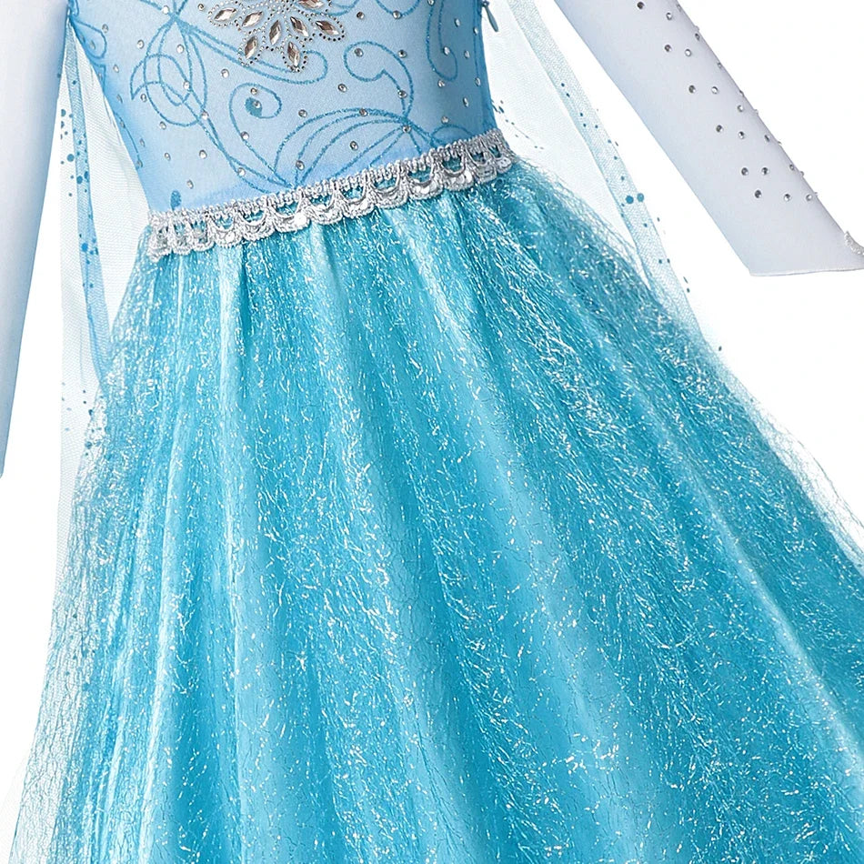 Children Costume Girl Dress Halloween Princess Cosplay Party Rapunzal Anna Elsa Birthday Clothes