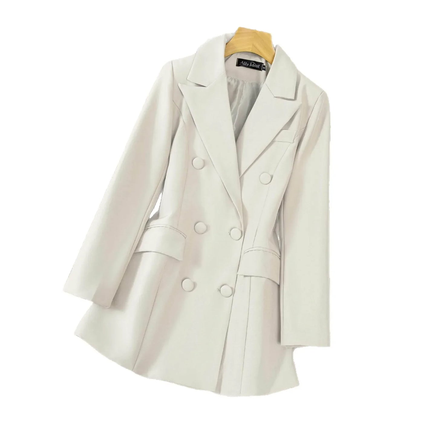 2026 New Women's Double-Breasted Pure Color Commute Suit Jacket Korean Style Compact Youthful Buttoned Miniature Western Coat