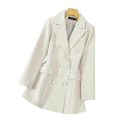 2026 New Women's Double-Breasted Pure Color Commute Suit Jacket Korean Style Compact Youthful Buttoned Miniature Western Coat