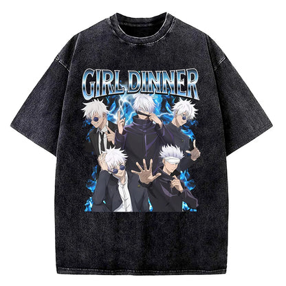 Anime Jujutsu Kaisen Choso Print T Shirt Men Women Y2k T-shirts Vintage Washed Cotton Tee Harajuku Male Short Sleeve Tshirt