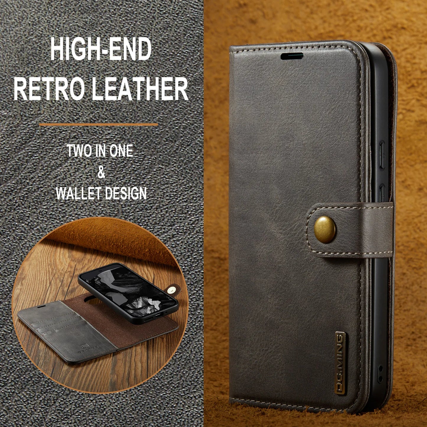 For Google Pixel 6 7 8 9 10 Pro XL/Pixel 5A 6A 7A 8A 9A Magnetic Detachable Cover 2in1 Flip Leather Wallet Phone Case