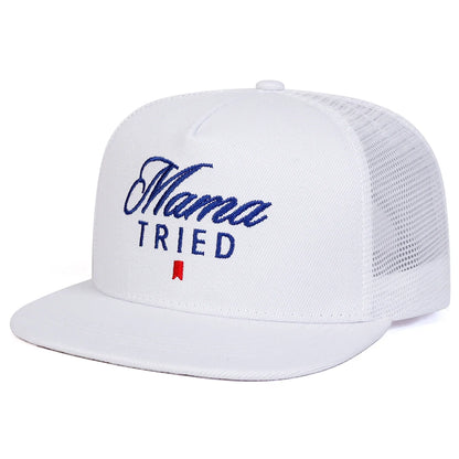 Unisex Mama TRIED Letter Embroidery Hip-hop Net Hats Spring Summer Outdoor Adjustable Casual Baseball Caps Sunscreen Hat