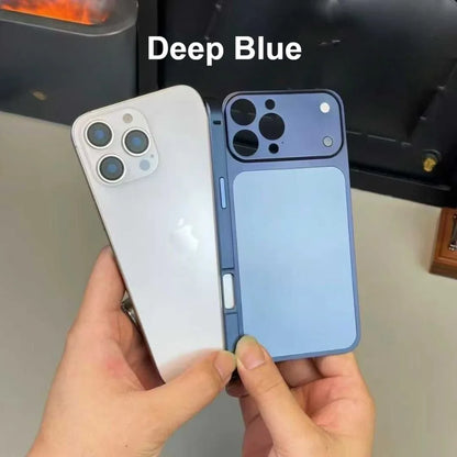 Original Color Alloy Frame Case For 16 15 14 13 Pro/Pro Max Instant Upgrade 17Pro/Pro Max Large Window Backplane Anti-Drop Cover